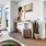 living room with a large window