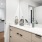 bathroom with a large mirror