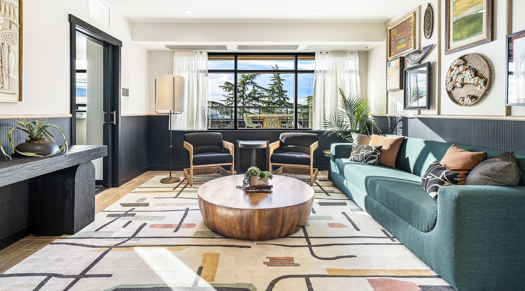 Love where you live cafe area with ample seating and a large window